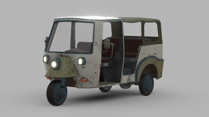 Vehicle - old Tuk-Tuk 3D Model