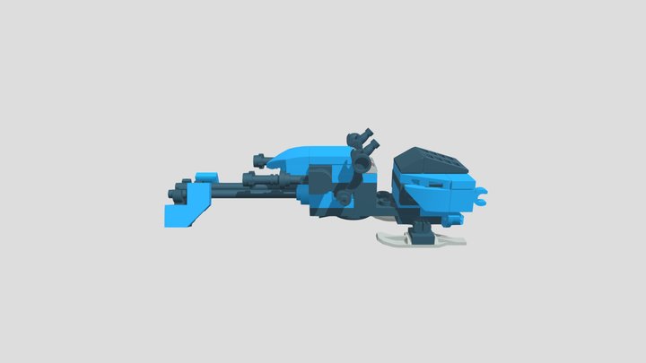 Black and Blue Speeder bike 3D Model