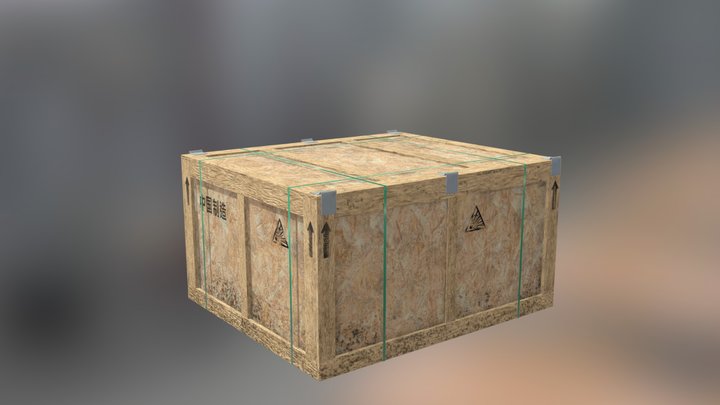 Wooden cargo crate 3D Model