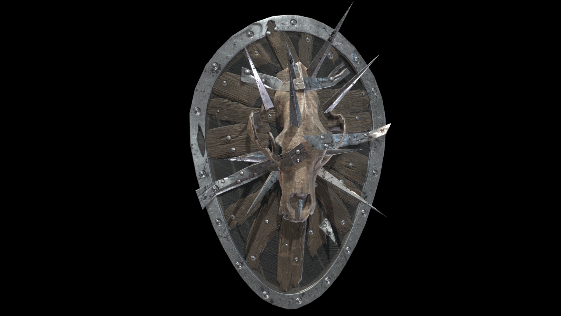 3D model Orc shields - This is a 3D model of the Orc shields. The 3D model is about a metal object with a design.