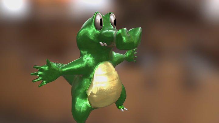 Cartoon Crocodile 3D Model