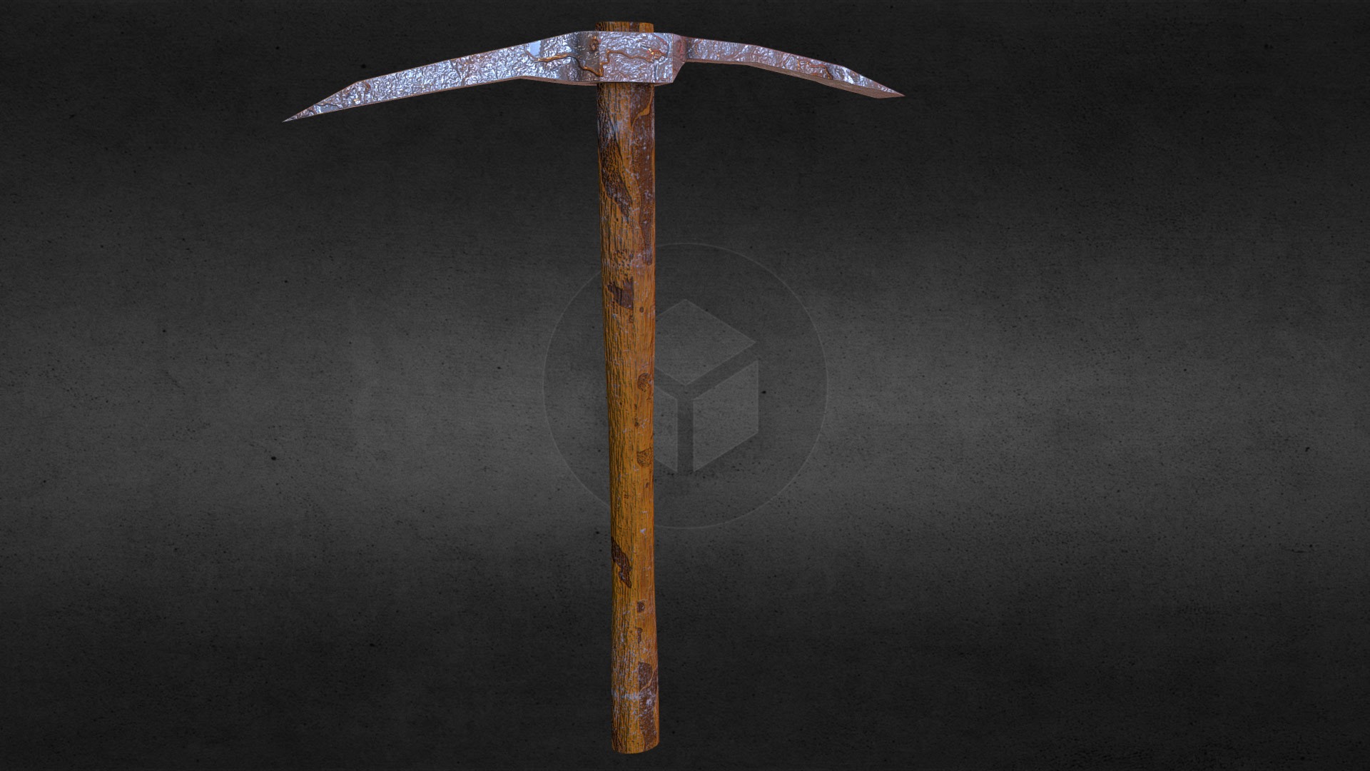 3D model Old Pickaxe (Low Poly) - This is a 3D model of the Old Pickaxe (Low Poly). The 3D model is about a key with a number on it.