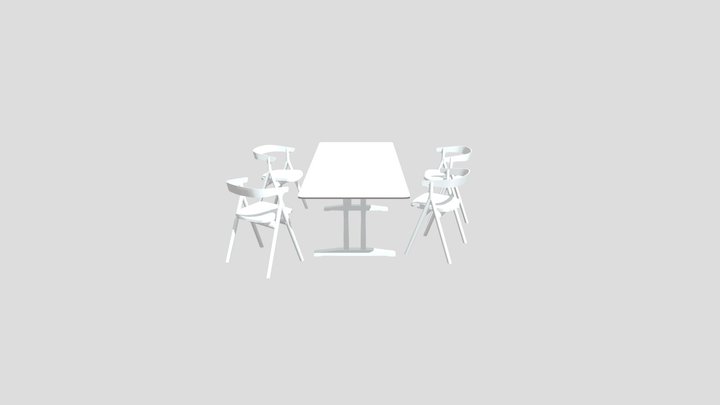 Table Chair Dining Set 1 3D Model