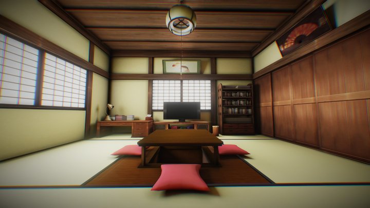 Livingroom (Japanese Style) 3D Model