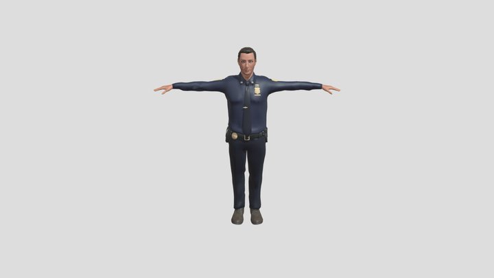 Cinematic police officer 3D Model