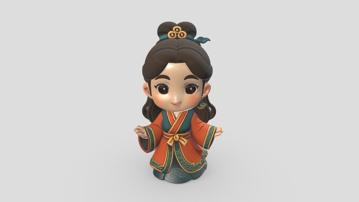 Cute Girl 3D Model