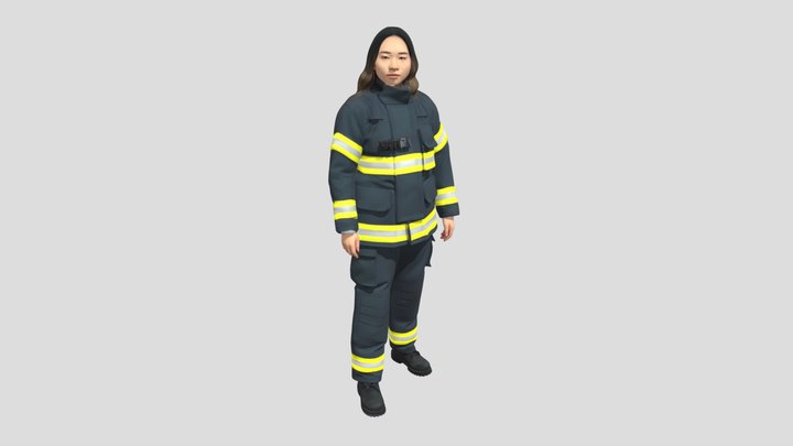 Firefighter in Turnout Gear – Modello 3D gratuito STL