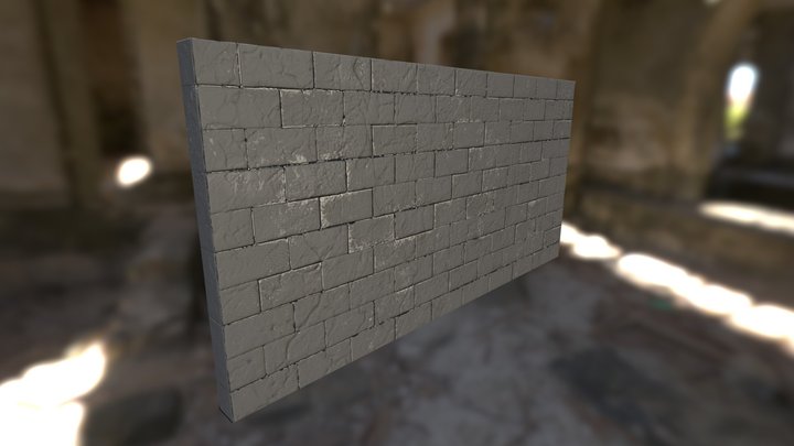 Simple Brick Wall 3D Model