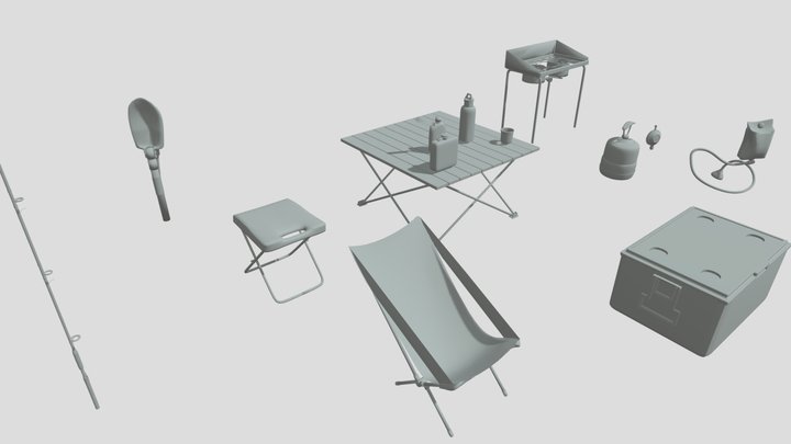 Fishing Camp Assets 3D Model