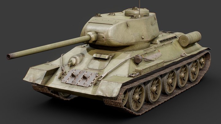 T-34/85 (ZiS S-53) - Game Assets 3D Model
