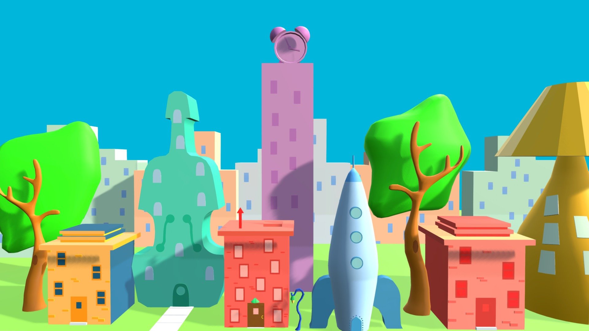 oswald Cartoonish Buildings low poly - Download Free 3D model by ...