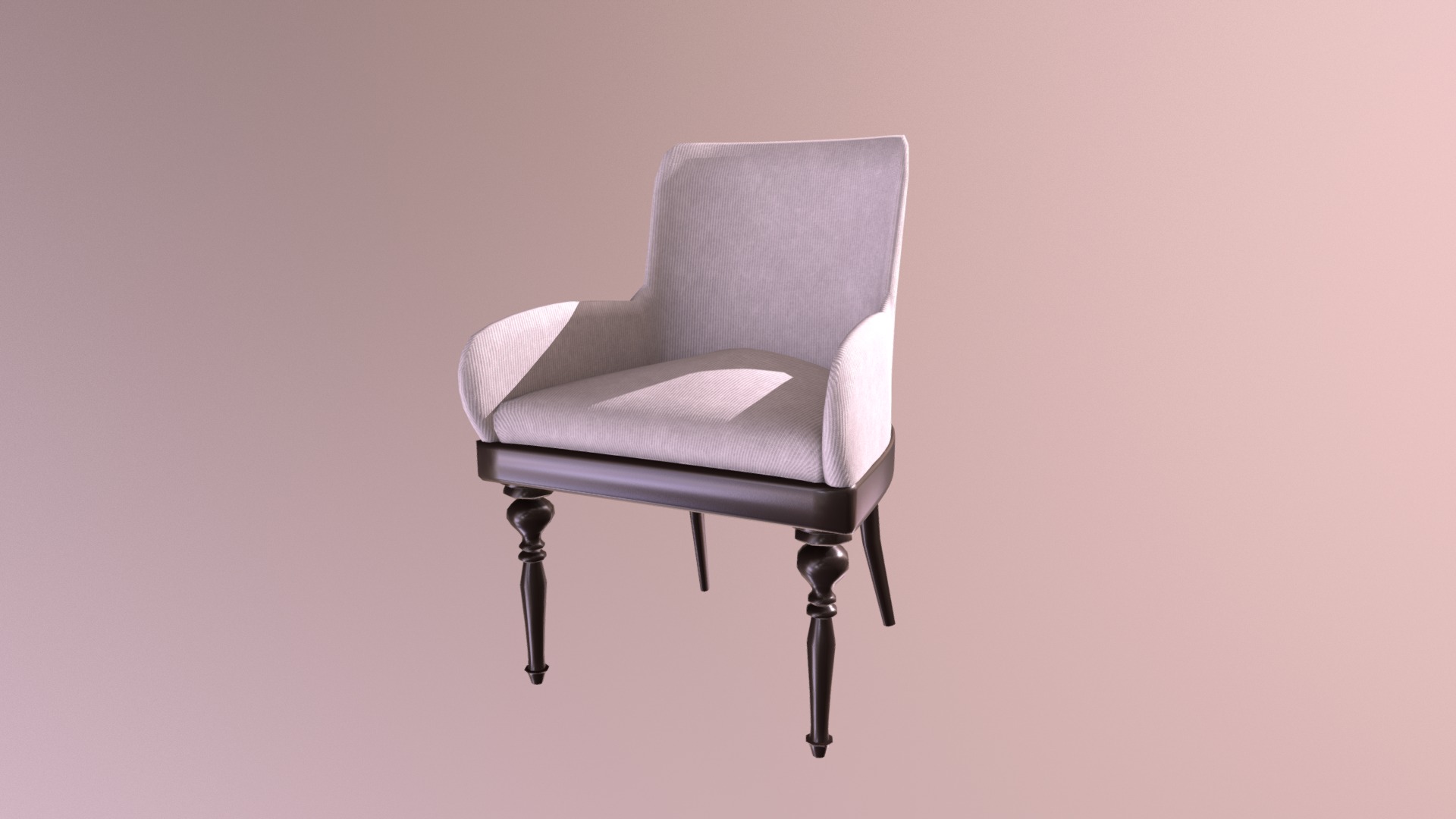 3D model CHAIR - This is a 3D model of the CHAIR. The 3D model is about a white chair with a cushion.