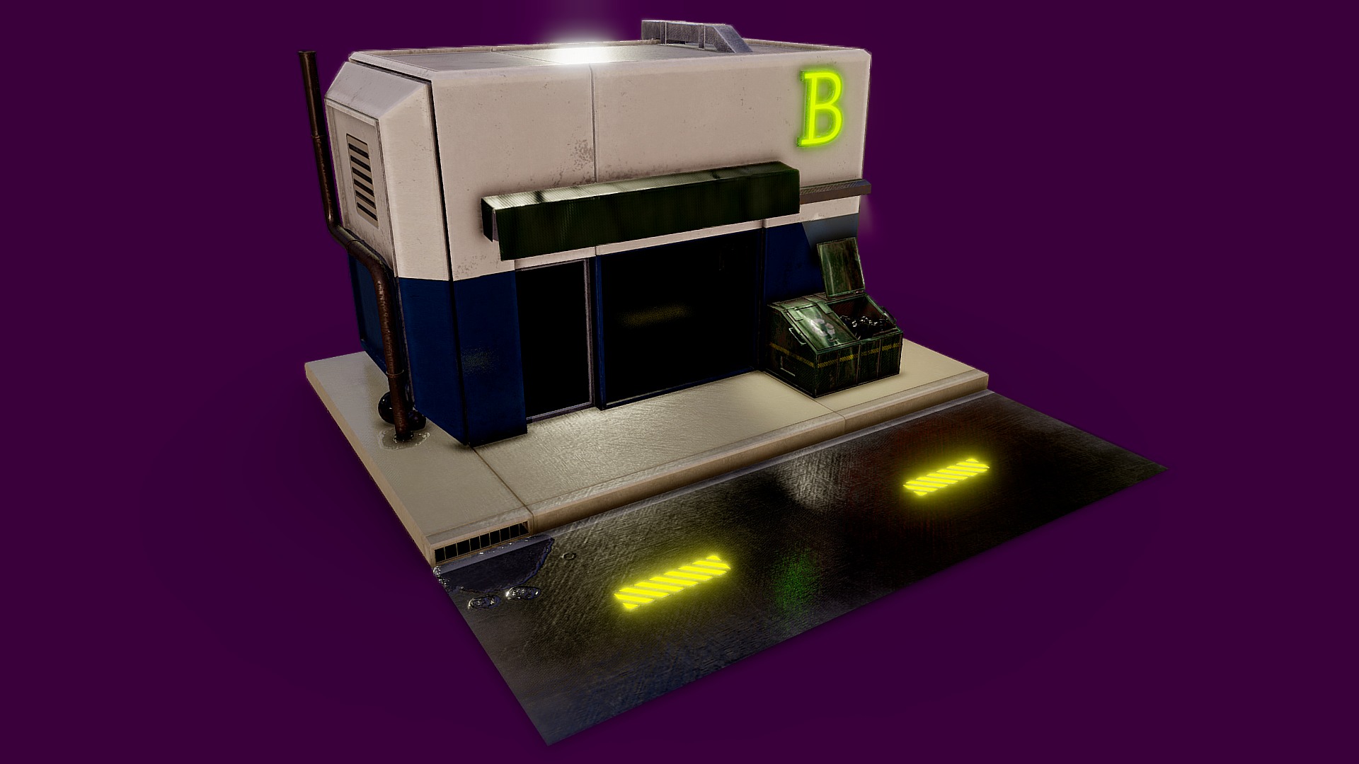 3D model B Store - This is a 3D model of the B Store. The 3D model is about a machine on the counter.