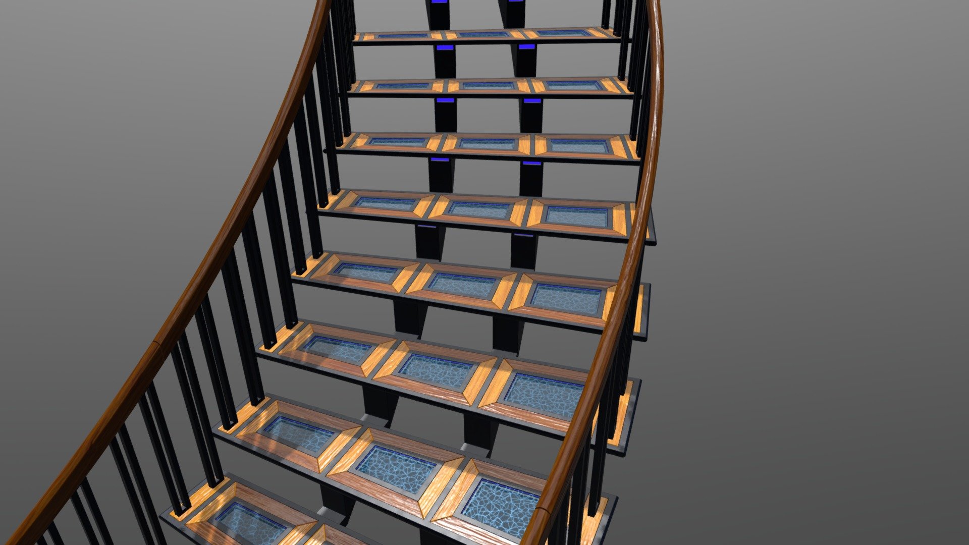 Art deco wooden staircase