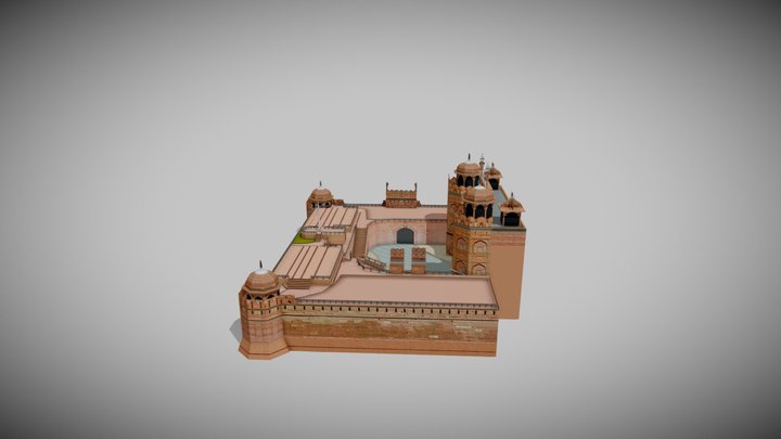 Lowpoly 3D model of the Red Fort 3D Model