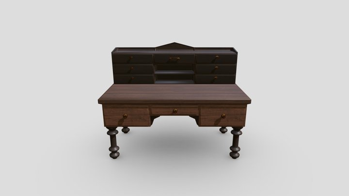 Secretary Table 3D Model