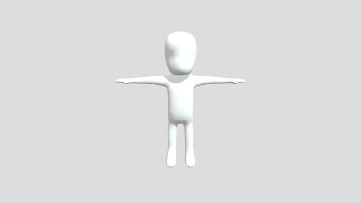 Base mesh Human retro low poly 3D Model