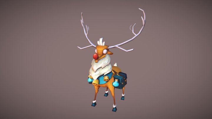 Lowpoly_Hand-painted_Character_Redolph 3D Model