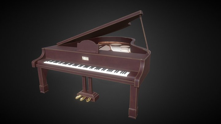 Stylized Grand Piano 3D Model