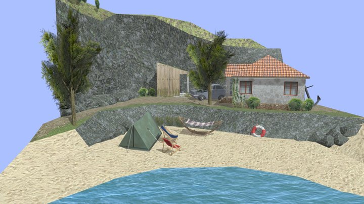 beach_scene DAE 3D Model