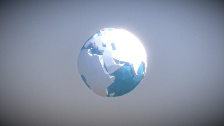 LowPoly Globe Anim 3D Model