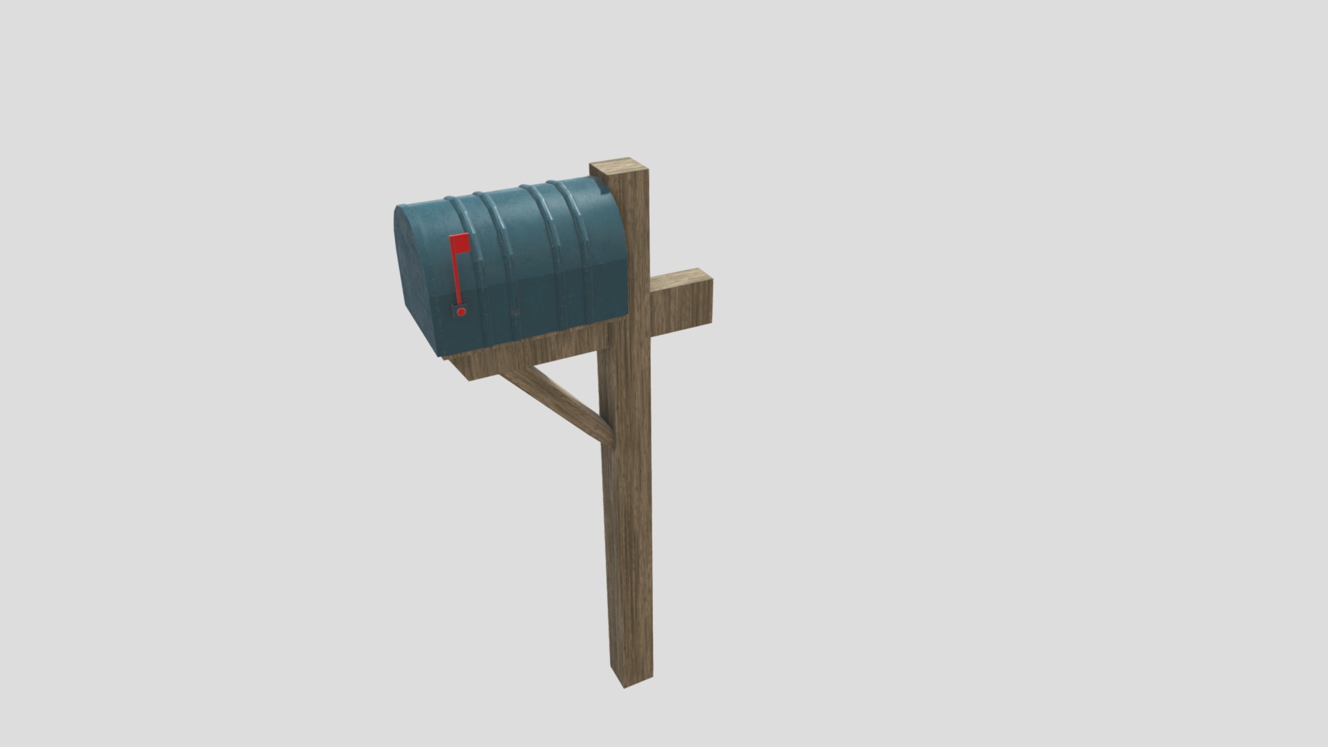 3D model Classic Post Box - This is a 3D model of the Classic Post Box. The 3D model is about a blue and black box on a wooden post.