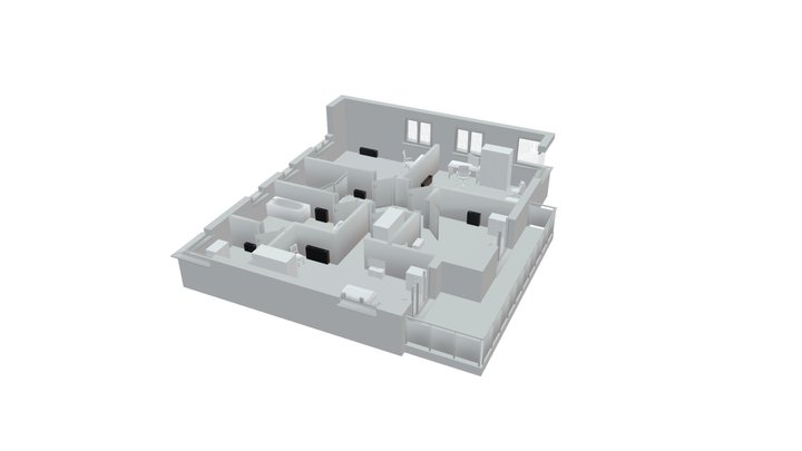 04b Piętro Domu o całkowitej powierzchni 150 m2 3D Model