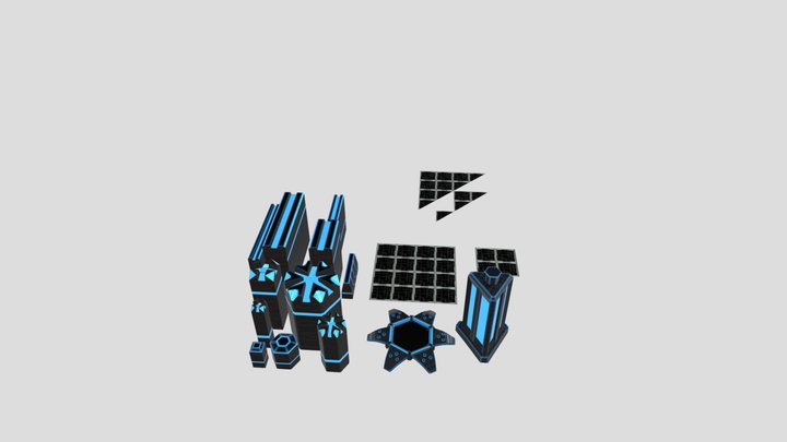 Neon Arena Kit Blue 3D Model