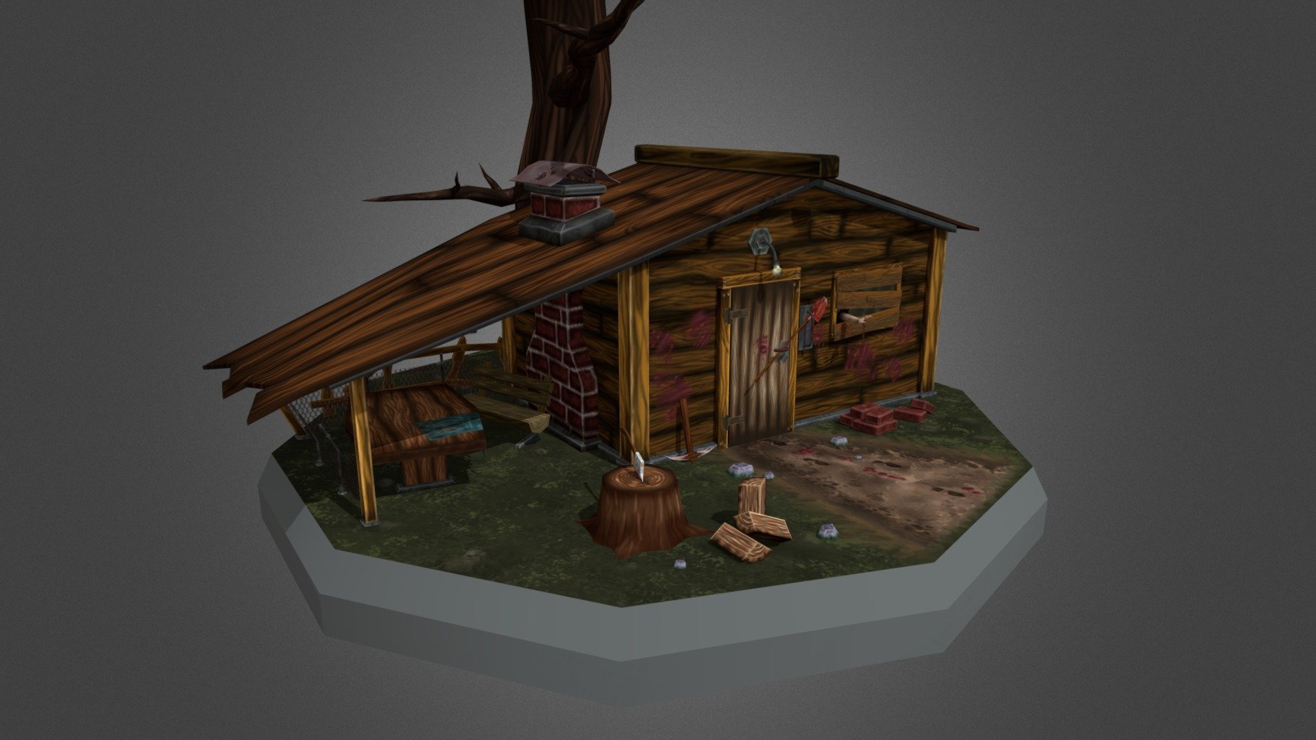 Diorama Horror Shed - 3D model by alexerhart [f825e45] - Sketchfab