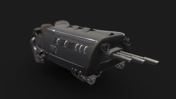 Dieselpunk Hovercar 3D Model