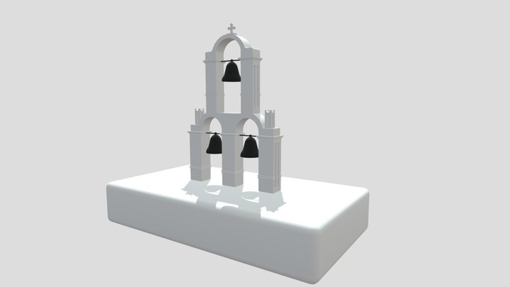 Greece Santorini Bell Tower 3D Model