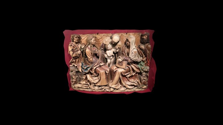 Polychromed Limewood relief sculpture 3D Model