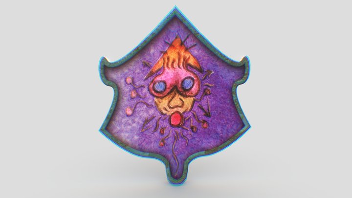 Silly Face Badge 3D Model