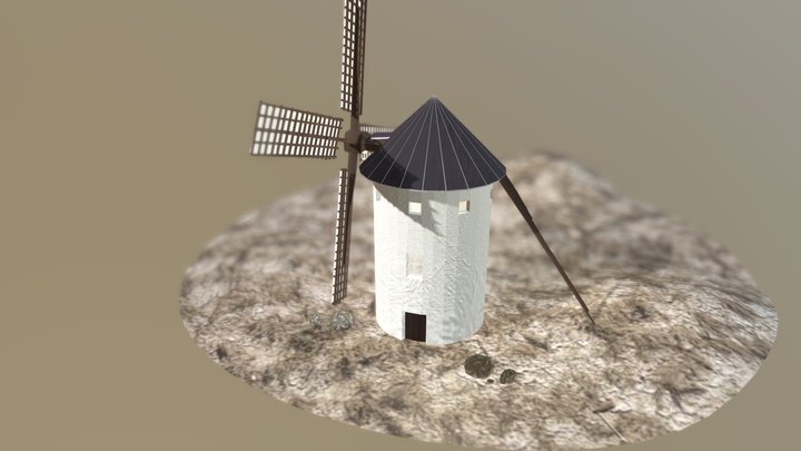 Molino de viento con animacion 3D Model