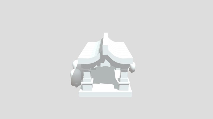 Low Poly Temple 3D Model
