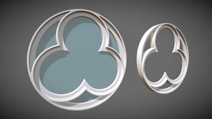 Circular Gothic Window Type1 3D Model