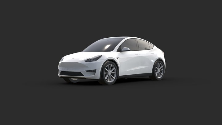 Tesla Model Y 2021 AR/VR, LowPoly 3D Model 3D Model