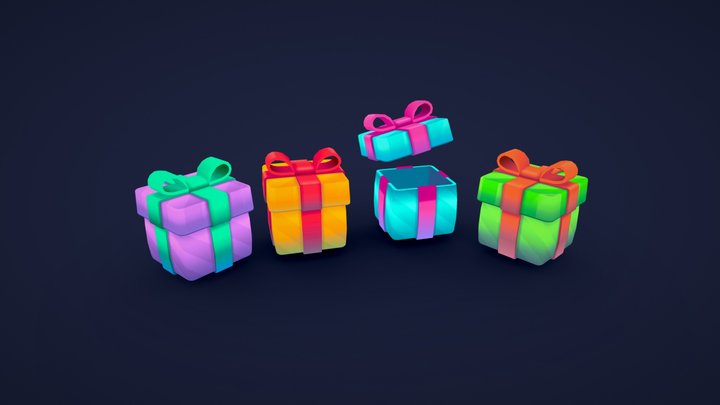 Cartoon gift boxes 3D Model