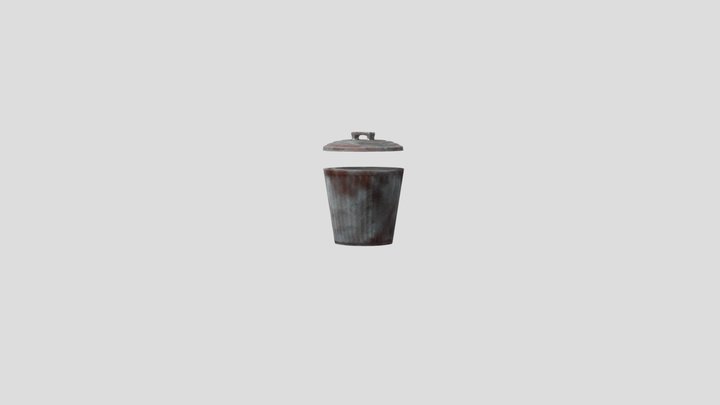 Trash can and lid 3D Model