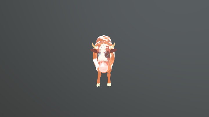 Cow Walk My First Practice Animation 3D Model