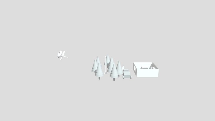 White Box Bedroom 3D Model