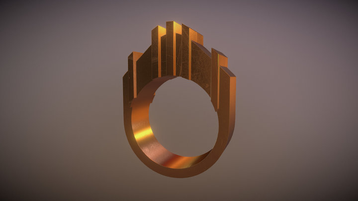 Art Deco Ring 3D Model