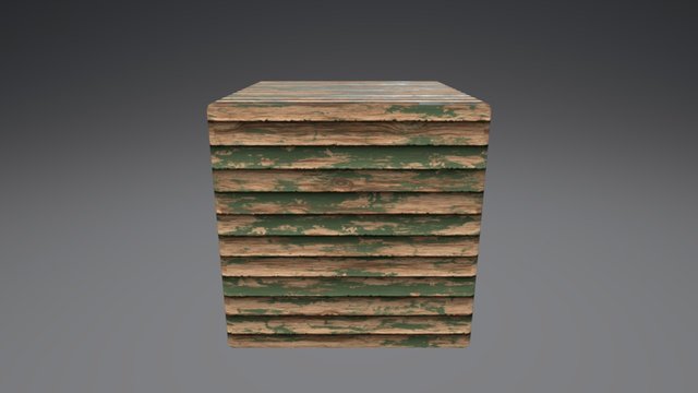 Pocedural Painted Wood 3D Model