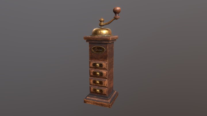 Pepper Grinder Antique 3D Model