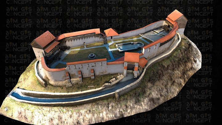 Marienburg Fort in Transylvania 3D Model