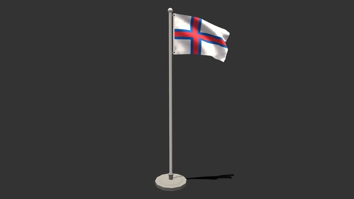 Seamless Animated Faroe Islands Flag 3D Model