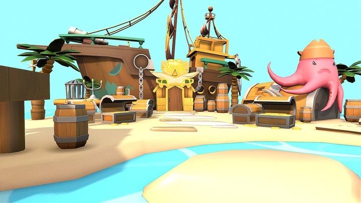 The islands and pirates ship 3D Model