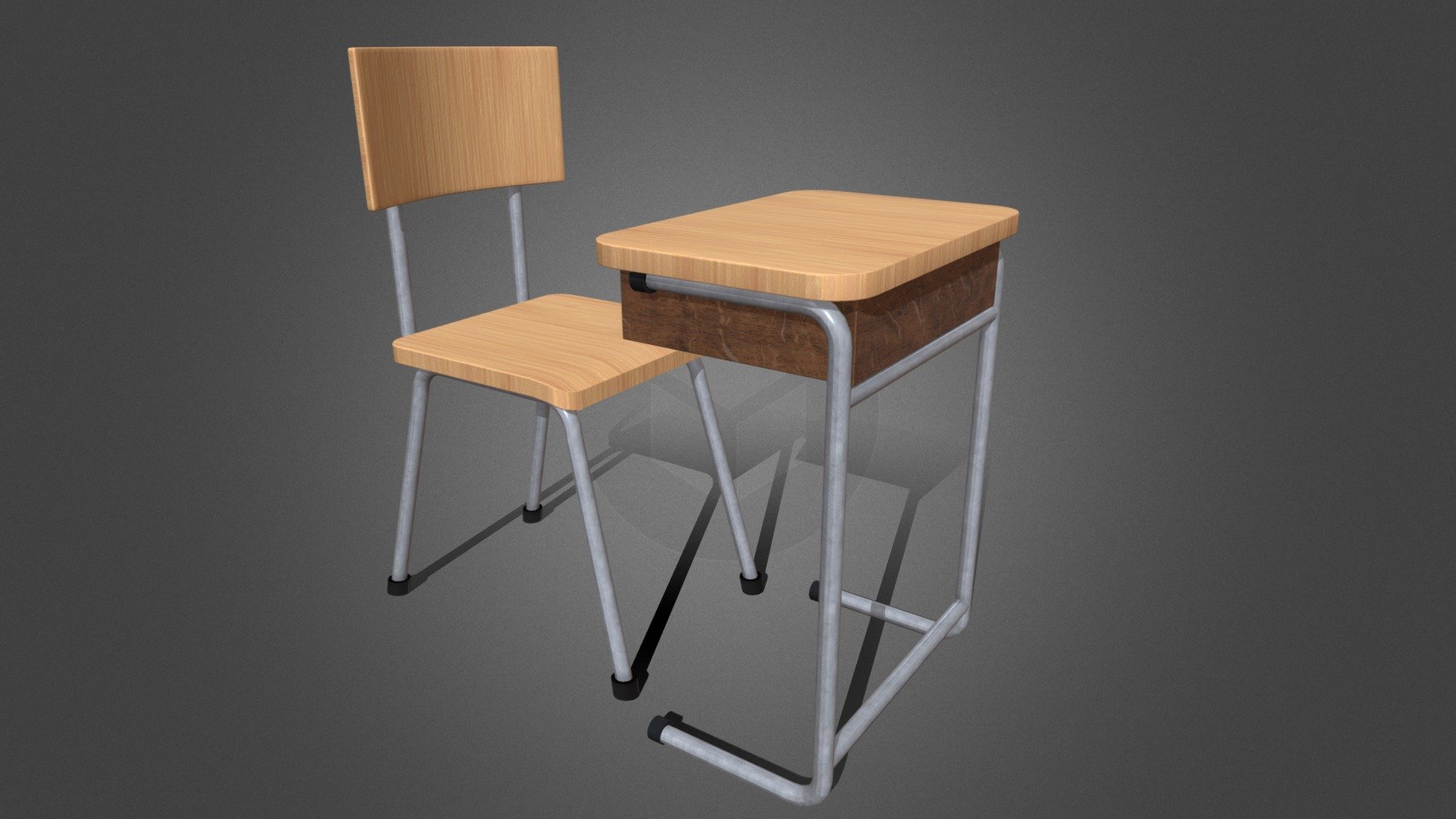 School desk and chair 3D model by Rodri (rodrigodelpozo99) [f84015e