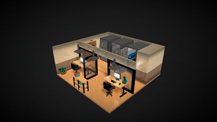 Reception room with karaoke booths. 3D Model