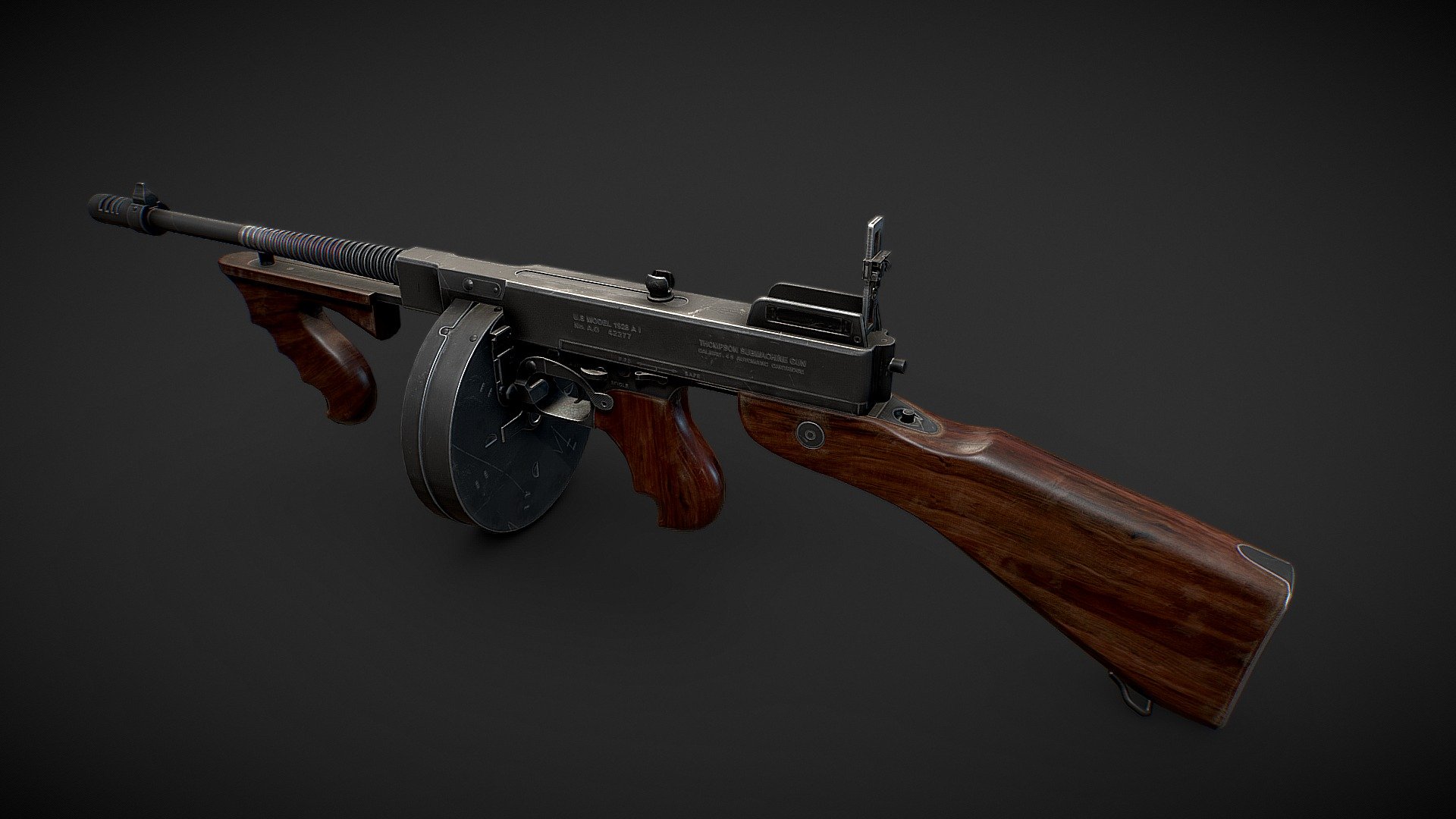 M1928A1 THOMPSON Lowpoly 3D Model - Buy Royalty Free 3D model by ...